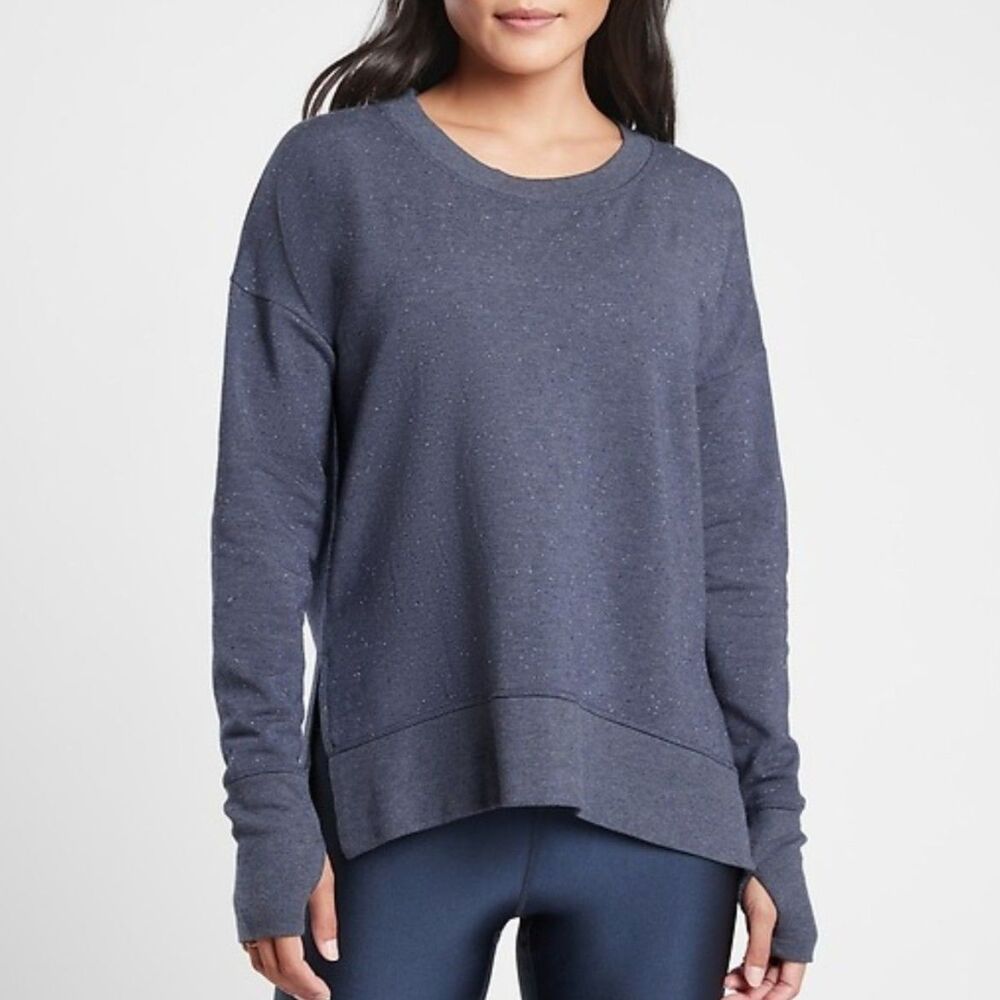 Athleta Long Sleeve Crewneck Pullover Sweatshirt Blue Small